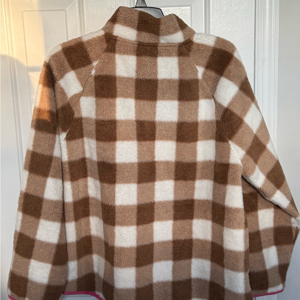 J. Crew womens  Checkered full - zip Jacket with Pink Trim - Picture 3 of 3